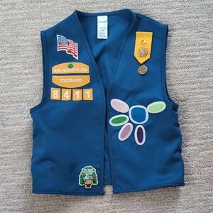 Blue Girl Scouts Vest with Patches